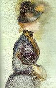 Pierre Renoir woman in blue oil painting picture wholesale